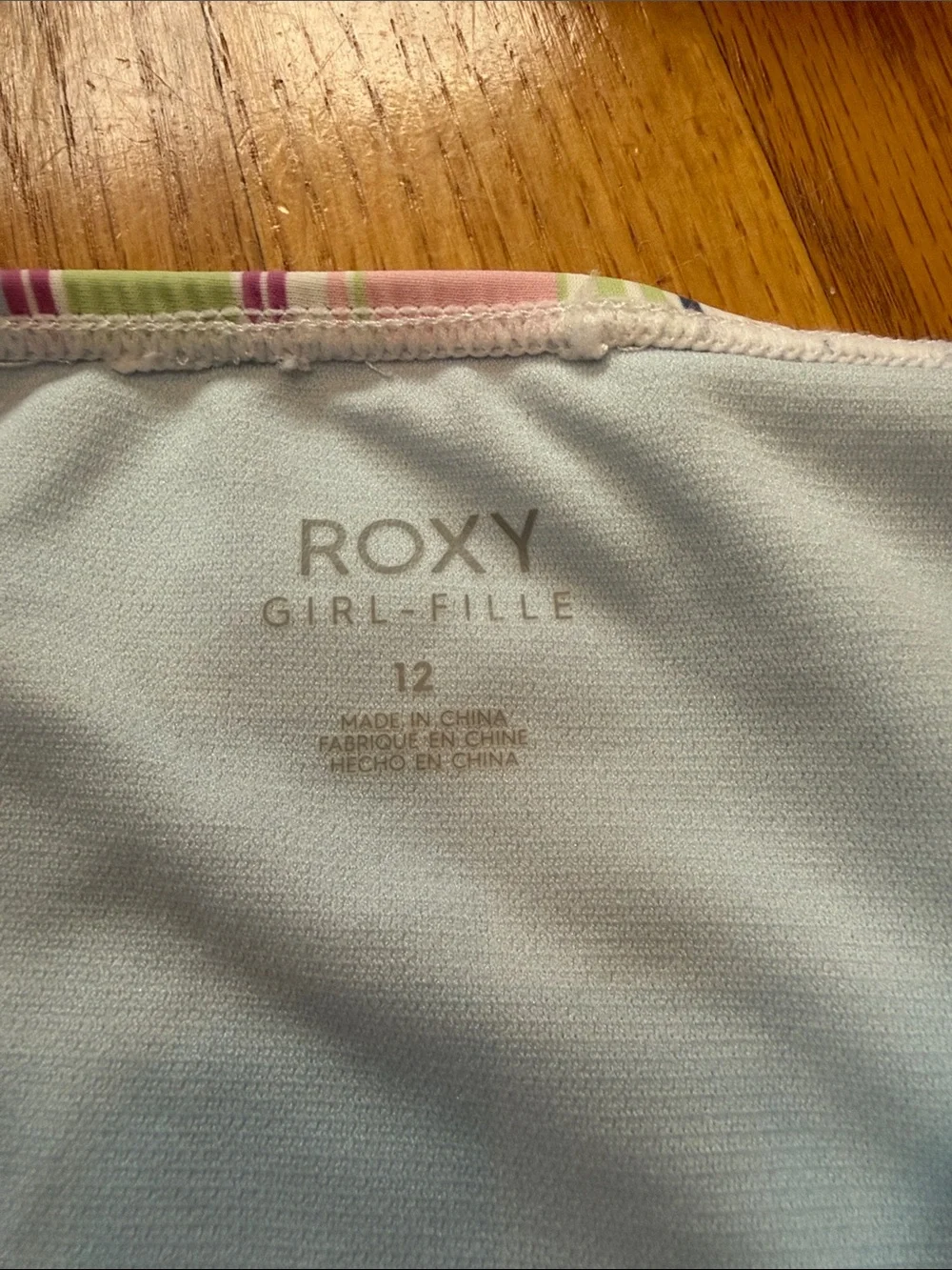 Roxy Girls' Pastel Striped Two-Piece Bikini - Pink, Blue & Green